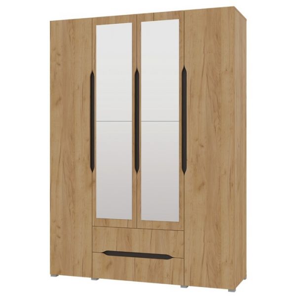 Шкаф 4х ств Вега с с ящиками, 1600х2200х520, Крафт золотой/Венге