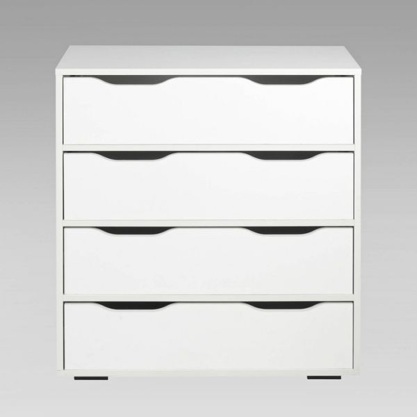 Комод 4 ящика Пифагор-1 2F (4Я)навесной/напольный 770х400х820 Белый матовый