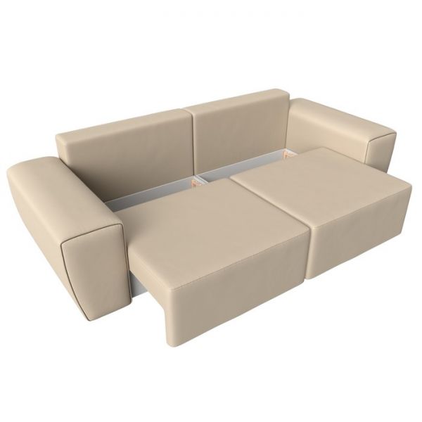 Прямой диван «Беккер», механизм еврокнижка, экокожа, цвет бежевый