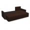 Угловой диван «Алиса 3», еврокнижка, бельевой ящик, рогожка, bahama ash/теоs dark brown