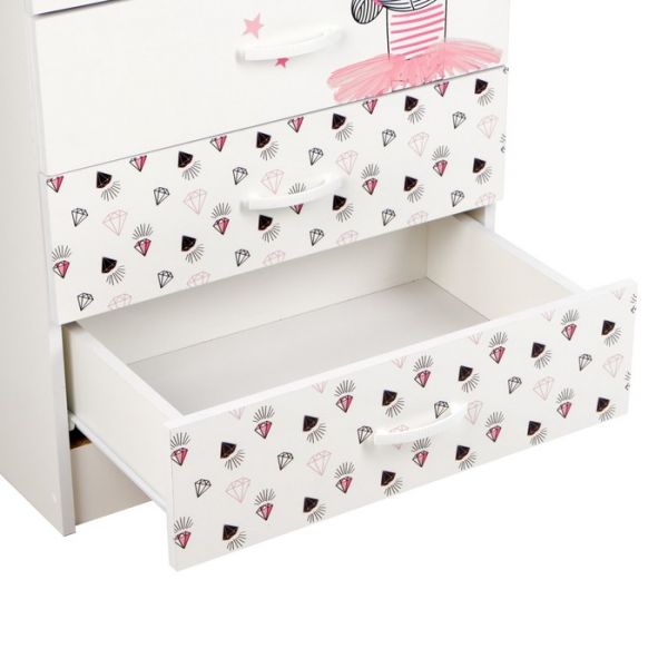 Комод Мальвина, 600х820х430, Белый/ Фотопечать