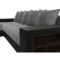 Угловой диван «Дубай», еврокнижка, правый угол, цвет серая рогожка / чёрная экокожа