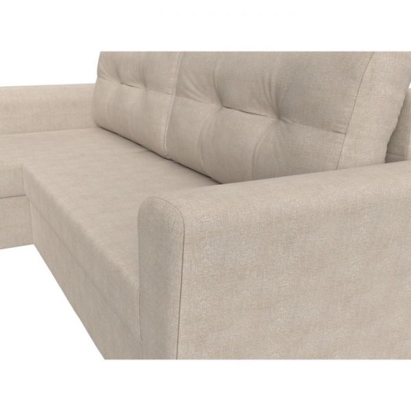 Угловой диван «Амстердам лайт», еврокнижка, правый угол, рогожка, цвет бежевый