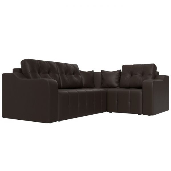 Угловой диван «Кембридж», механизм еврокнижка, экокожа, цвет бежевый