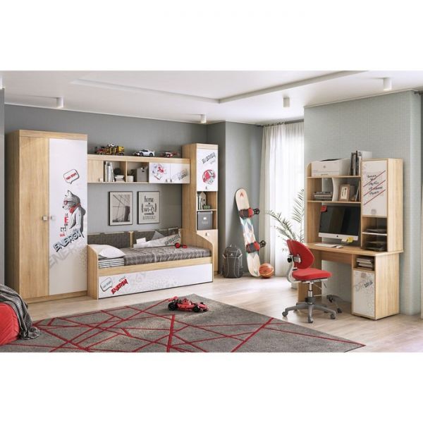 Детский гарнитур Энерджи №1 (Комплект 6 предметов) дуб сонома/белый