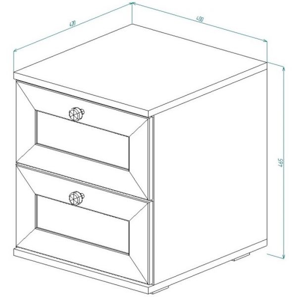 Тумба прикроватная ТП-24 РИВЬЕРА 465х400х420 Ясень Шимо Светлый