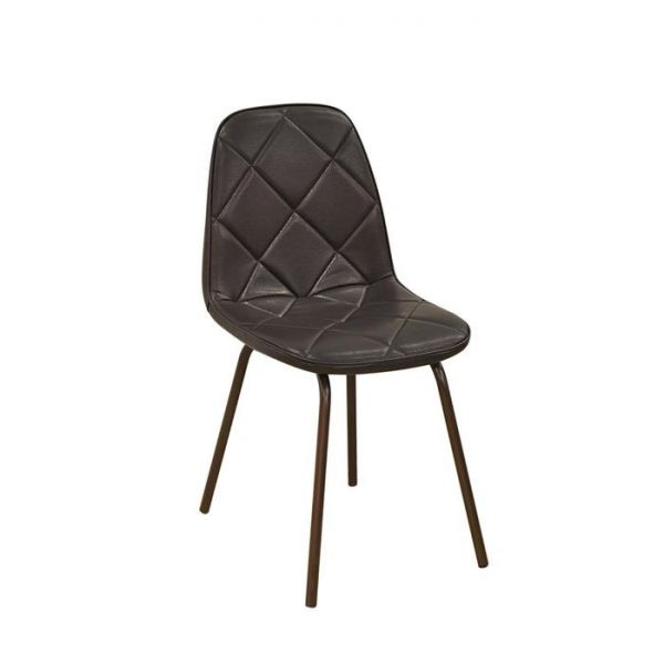 Стул «Сиена», каркас металл чёрный, кожзам бежевый