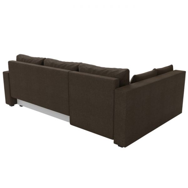 Угловой диван «Мансберг», механизм еврокнижка, угол левый, рогожка, цвет коричневый