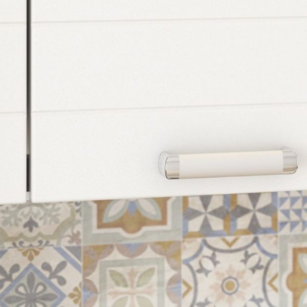 Кухонный гарнитур Виктория 2000х600 белый/белый металлик/графит металлик