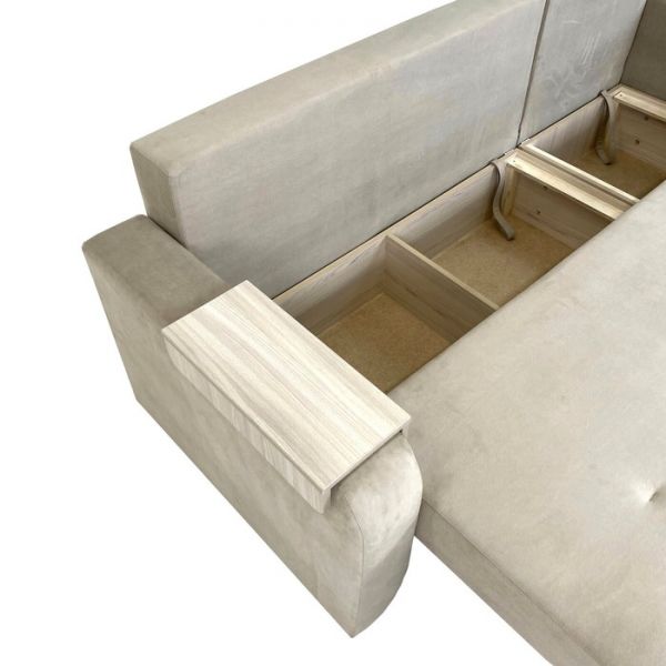Диван-трансформер «Леон», механизм еврокнижка, ППУ, цвет бежевый