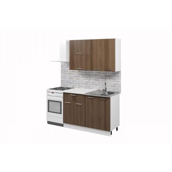 Кухонный гарнитур «Лилия», 1.2 м, ЛДСП, без мойки, цвет белый / лайм