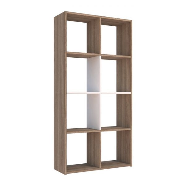 Стеллаж Юниор 708х250х1406 Ясень шимо темный/Белая Аляска