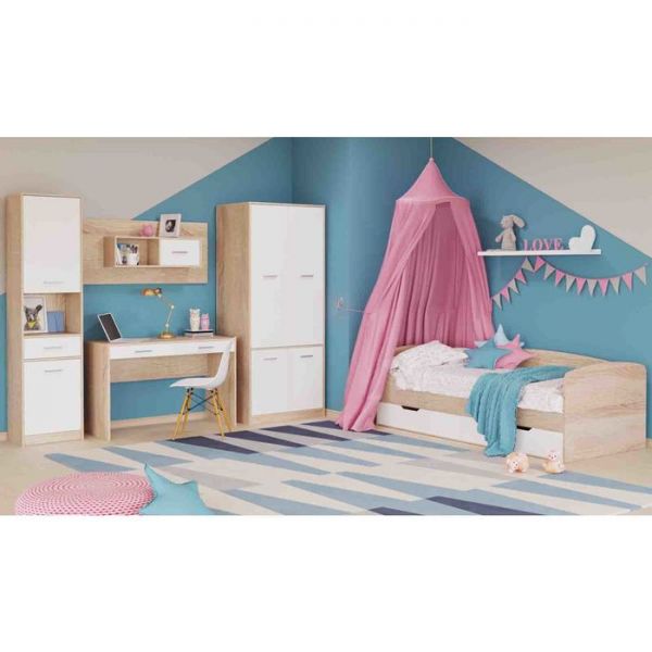 Кровать-топчан «Стелс» с основанием ЛДСП, 90 ? 200 см, цвет дуб сонома / белый