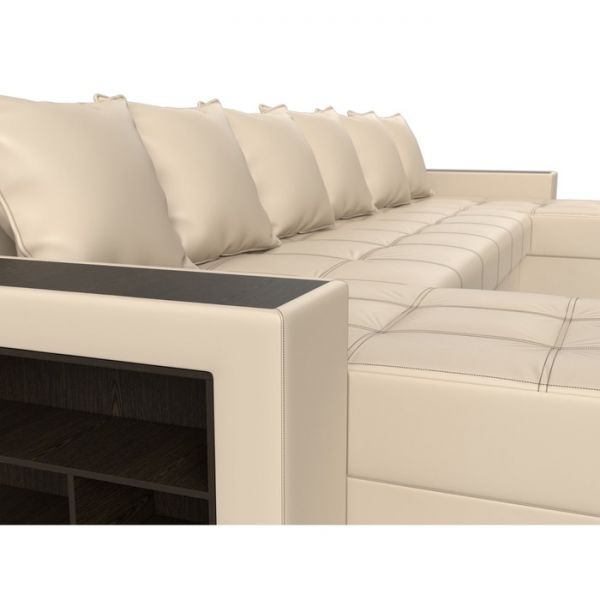 П-образный диван «Дубай», механизм еврокнижка, экокожа, цвет бежевый