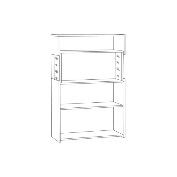 Комод с витриной Трувор 13.306, 858х370х1353, Дуб гранж песочный/Интра