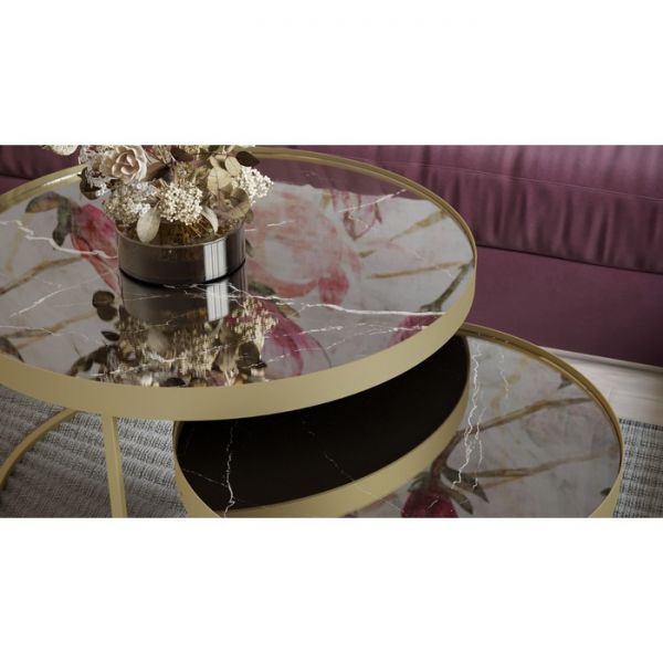 Комплект журнальных столов «Джуан», 755(555) ? 755(555) ? 445(345), цвет неро