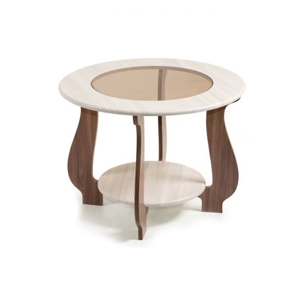 Стол журнальный СЖ-24, 700x700x520, Шампань/Ясень Шимо темный