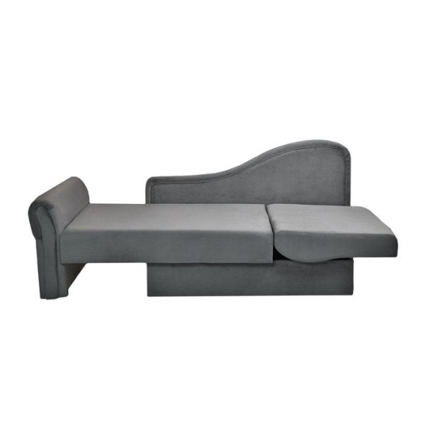 Детский диван №2, механизм еврокнижка, велюр, цвет серый