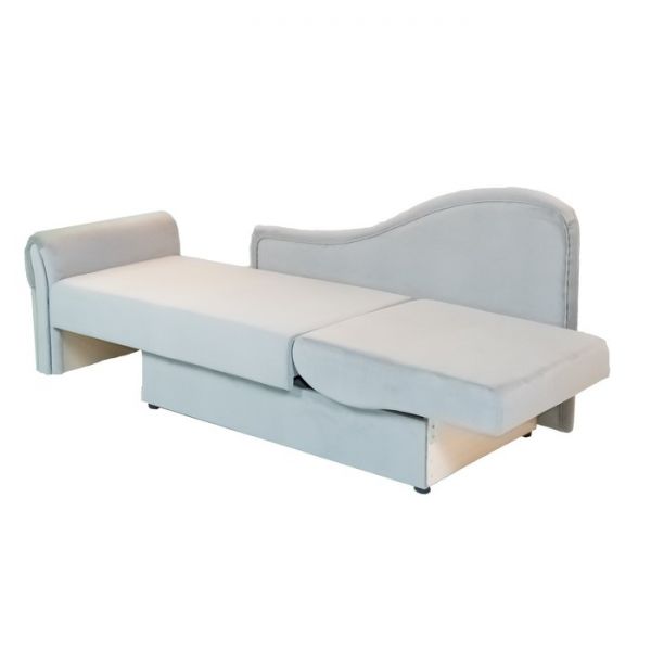 Детский диван №2, механизм еврокнижка, велюр, цвет серый