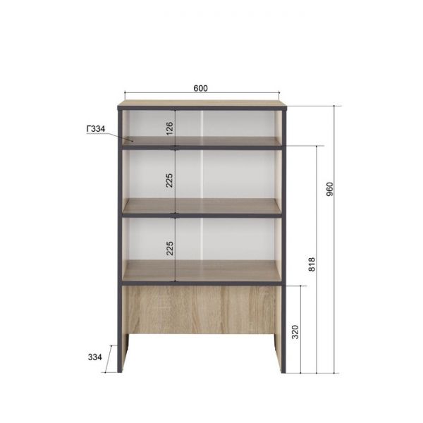 Тумба для обуви «Эльза 5», 600 ? 350 ? 960 мм, цвет дуб сонома
