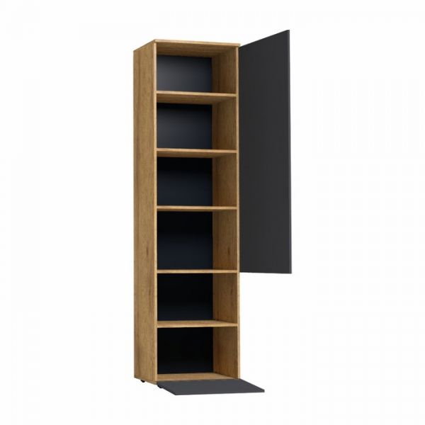 Шкаф Crown 1, 560 ? 400 ? 2113 мм, цвет дуб золотистый / графит