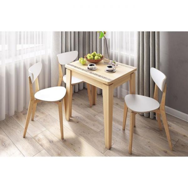 Стол обеденный раскладной  Фантазия 800/1200х600/800х760 белый