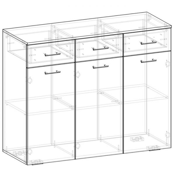 Комод Виго-5, 1200*985*450, Белый/Белый