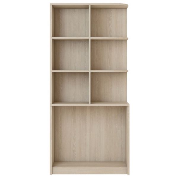 Шкаф-стеллаж «Пуговка», 804 ? 425 ? 1732 мм, правый, дуб сонома / вяз либерти тёмный /лайм