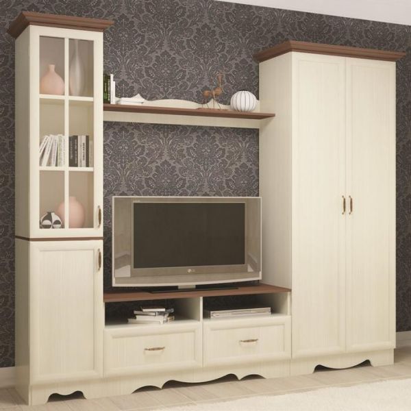 Гостиная Латте-4 2554х456х2134 Бодега cветлый, Орех Донской