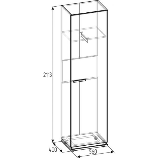Шкаф для одежды и белья Nature 8, 560 ? 416 ? 2116 мм, цвет гаскон пайн / чёрный
