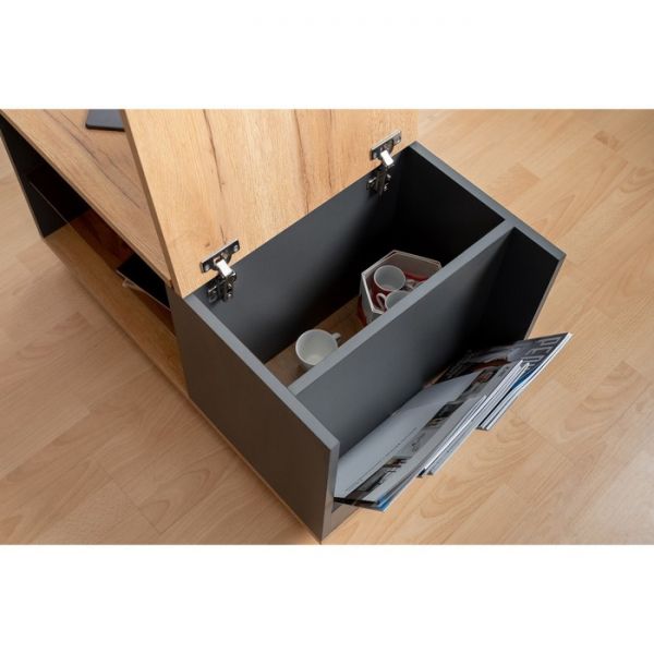 Стол журнальный Crown 16, 790 ? 440 ? 2113 мм, цвет дуб золотистый / графит