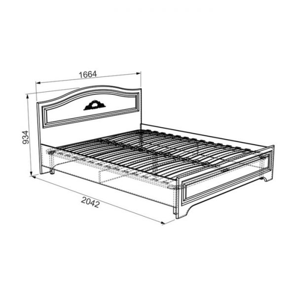 Кровать 1.6 Белла, 1600х2000 с основанием, Белый/джелато софт