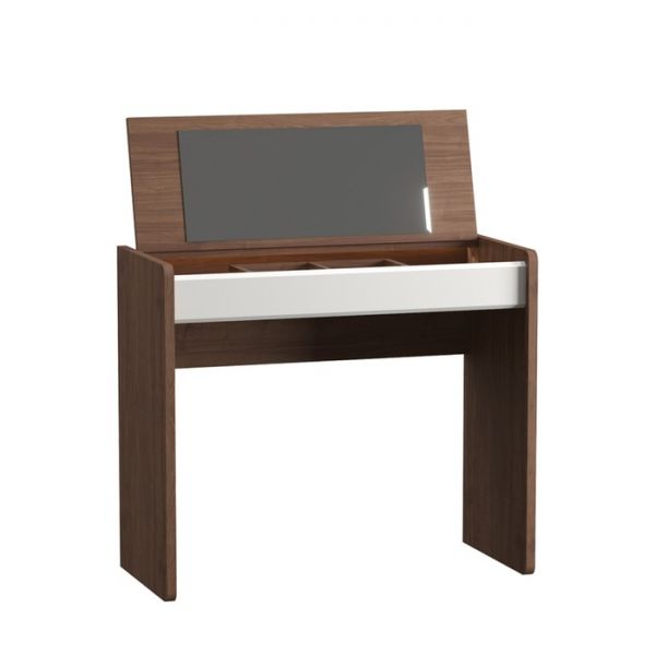 Стол туалетный с подсветкой Камея 03.249, 850х200х550, Орех селект каминный/Белый глянец