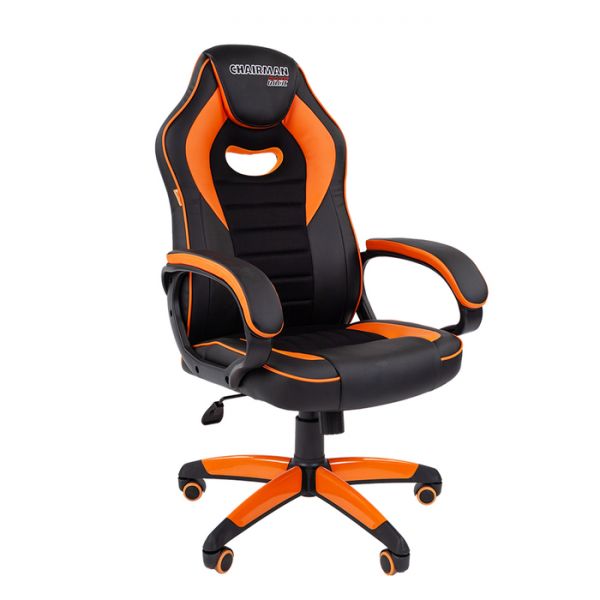 Кресло игровое "Chairman game 16", черный/оранжевый