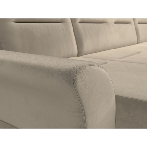 П-образный диван «Клайд», механизм дельфин, микровельвет, цвет бежевый