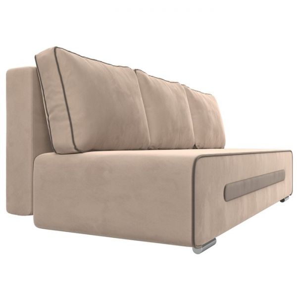 Прямой диван «Приам», механизм еврокнижка, велюр, цвет бежевый