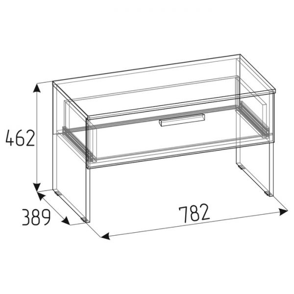 Тумба Nature 88, 782 ? 389 ? 462 мм, цвет дуб табачный craft