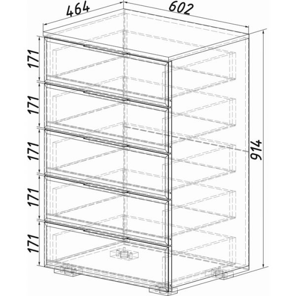 Комод  Алекса 602х460х914 ясень белый/лакобель белого цвета