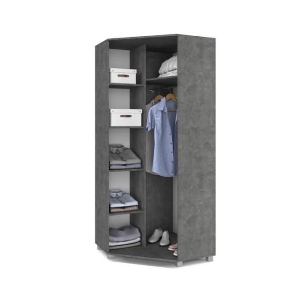 Шкаф угловой двустворчатый Карина К59 420x900x2100 Камень темный/дуб ирландский