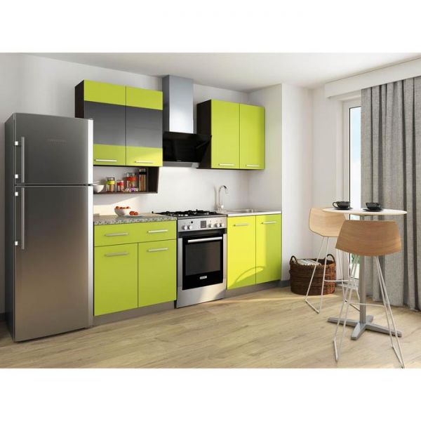 Кухонный Гарнитур София 3, 1600 мм, цвет Венге/Лайм