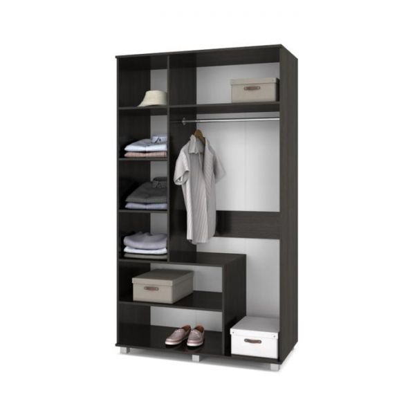 Шкаф Виора В32 520х1200х2100 трёхстворчатый со штангой и полками Венге/дуб млечный