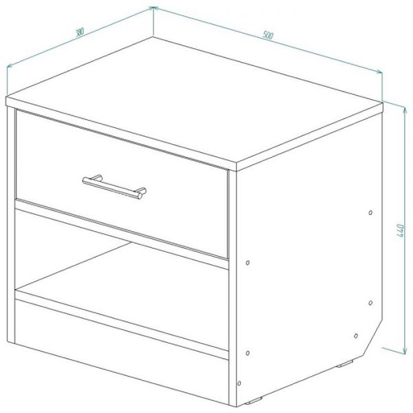 Тумба прикроватная Соната 500х380х440 Дуб Крафт табак/Муссон
