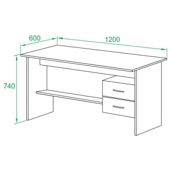 Компьютерный стол, 1200 ? 600 ? 740 мм, цвет венге