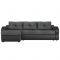 Угловой диван «Меркурий», еврокнижка, правый угол, серая рогожка/чёрная экокожа