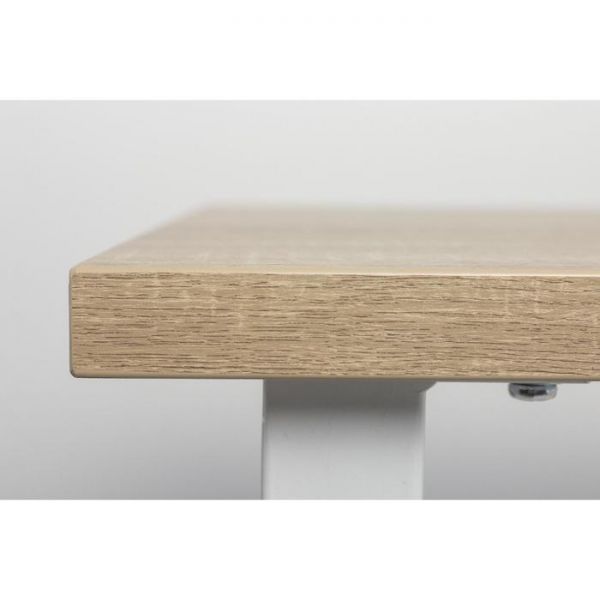 Стол АТЛАНТ-08 1400*900х750 Дуб Бардалино серый/Опора АТЛАНТ-Белый глянец