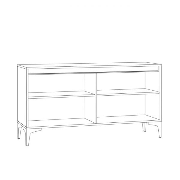 Тумба под ТВ Муар 13.261.02, 1368х400х718, Стальной серый/ Мрамор белый софт