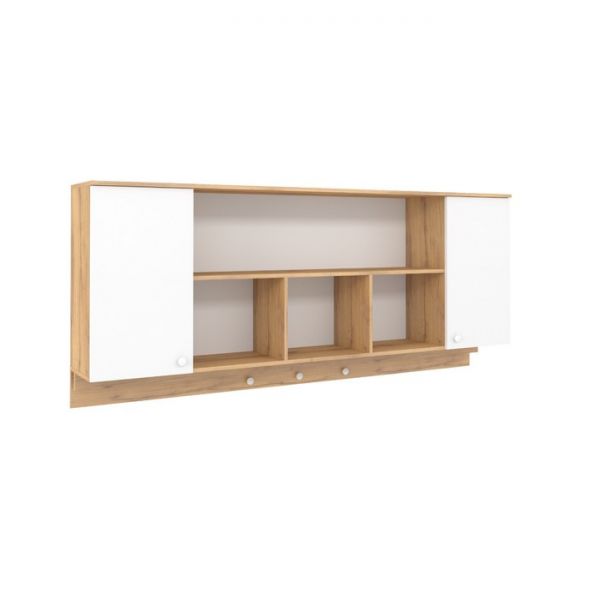 Шкаф навесной «Лойс 81», 2058 ? 316 ? 886 мм, цвет дуб золотистый / белый