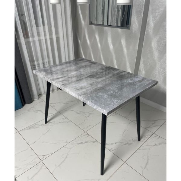 Обеденный стол «Конус 2», 1100(1500) ? 700 мм, опора редуцированная белая, цвет кварц