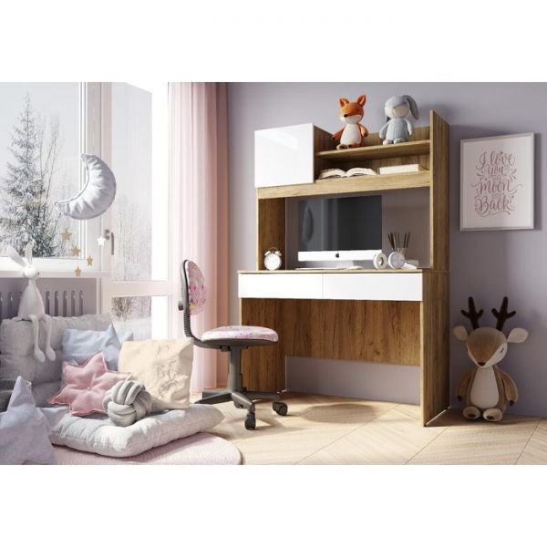 Стол письменный Селфи 1105х567х1670 крафт/белый глянец