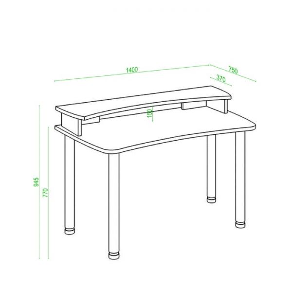 Стол с надстройкой «СКЛ Софт120МО», 1200 ? 750 ? 945 мм, цвет чёрный